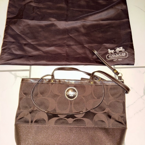 coach brown shoulder bag purse - Picture 2 of 7